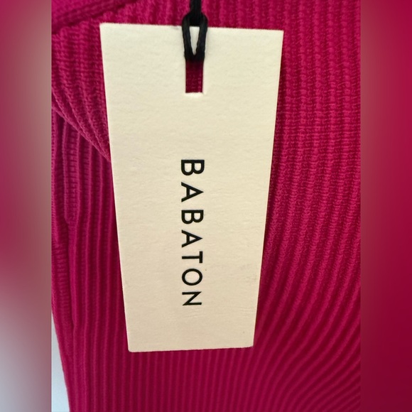 Aritzia Babaton Sculpt Knit Cross Dress Granita Pink Rose Granite Sz M - Picture 4 of 6